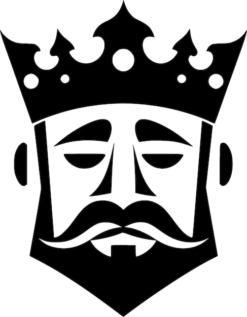 Vektor king schwarz-weiß isolierte icon vektor-illustration