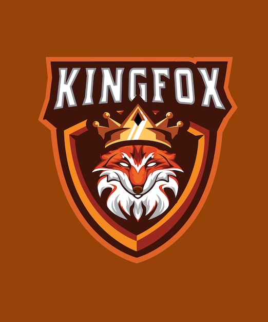 Kingfox esports logo fuchs kopf mit kronenkönig