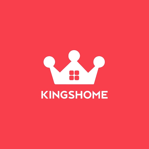 KingShome-Kronen-Logo auf einem lebendigen roten Hintergrund