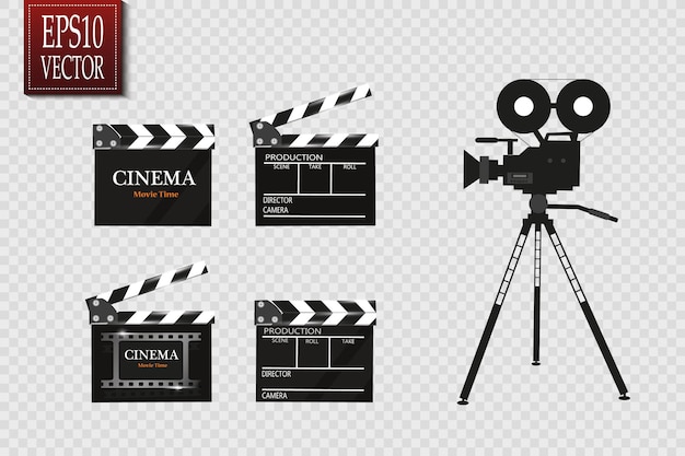 Kino mit Filmrolle und Clapper Board.