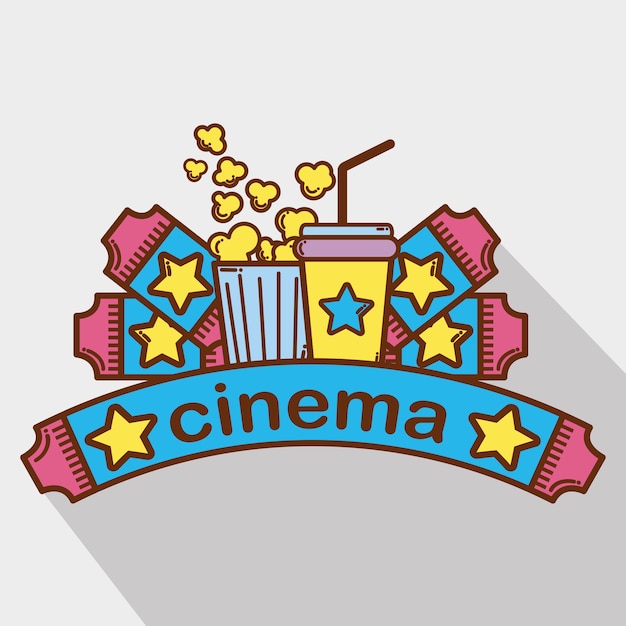 Kino mit popcorn, soda und tickets