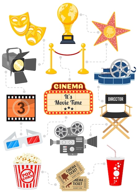 Kino und film infografiken