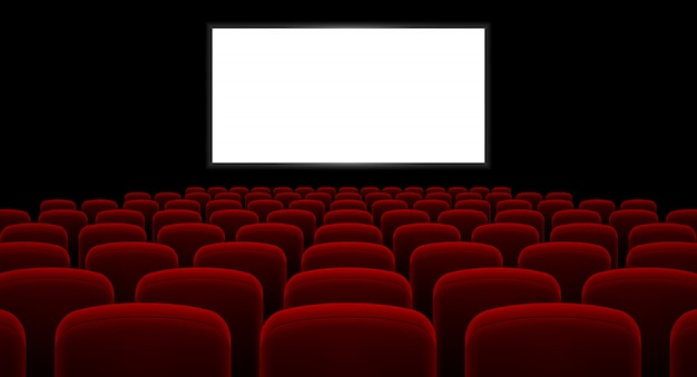 Vektor kinosaal mit leeren bildschirm