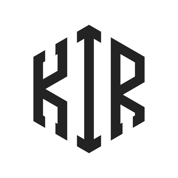 KIR-Logo-Design Anfangsbuchstaben KIR-Monogramm-Logo in sechseckiger Form