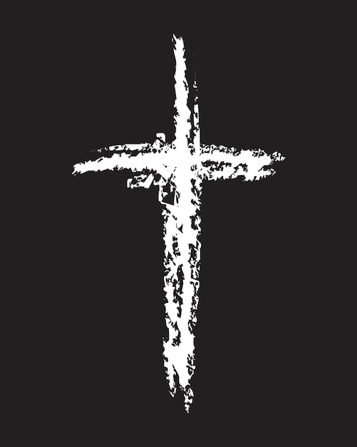 Kirchenkreuze auf schwarzem Hintergrund Tod und Beerdigungen Vektorillustration Kreuze mit Bleistift