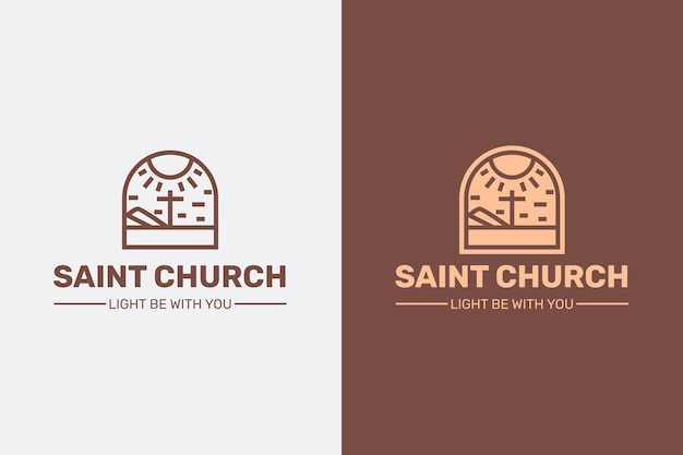 Kirchenlogo-Vorlage im flachen Design