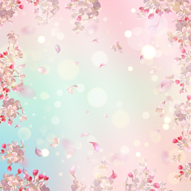 Kirschblüte und fliegende Blütenblätter