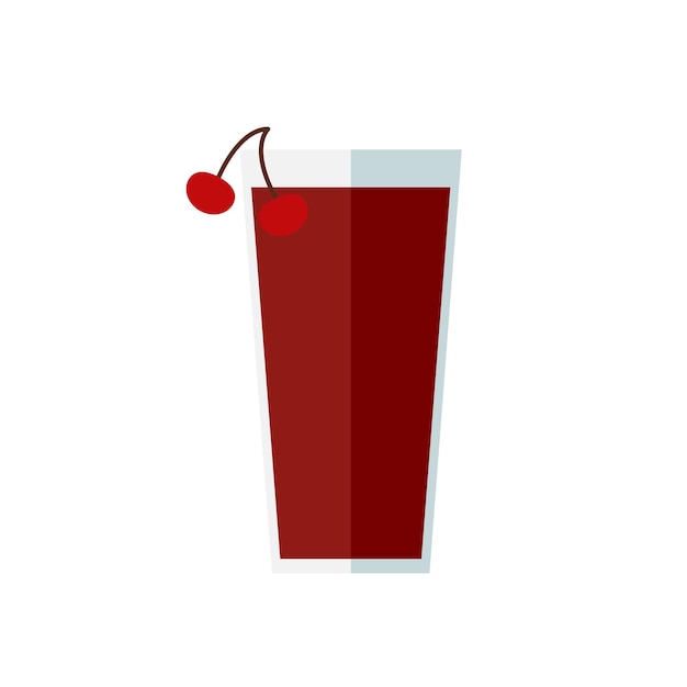 Kirschsaft im glas. flaches design. vektor-illustration. kirschsaft-symbol.