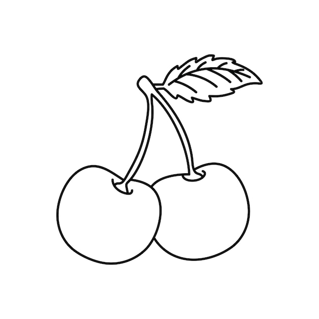Kirschvektorillustration - Frische Kirschfrucht. Kirschkarikatur isoliert.