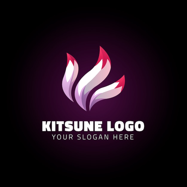 Kitsune-logo-vorlage mit farbverlauf