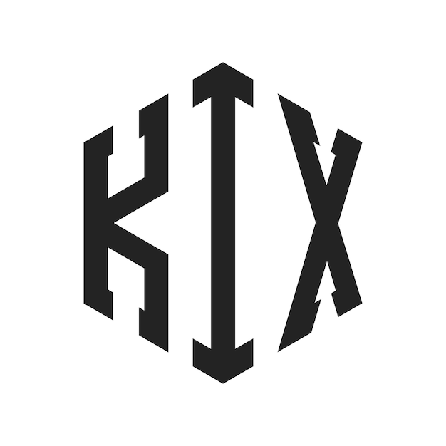 KIX-Logo-Design Anfangsbuchstaben KIX-Monogramm-Logo in sechseckiger Form