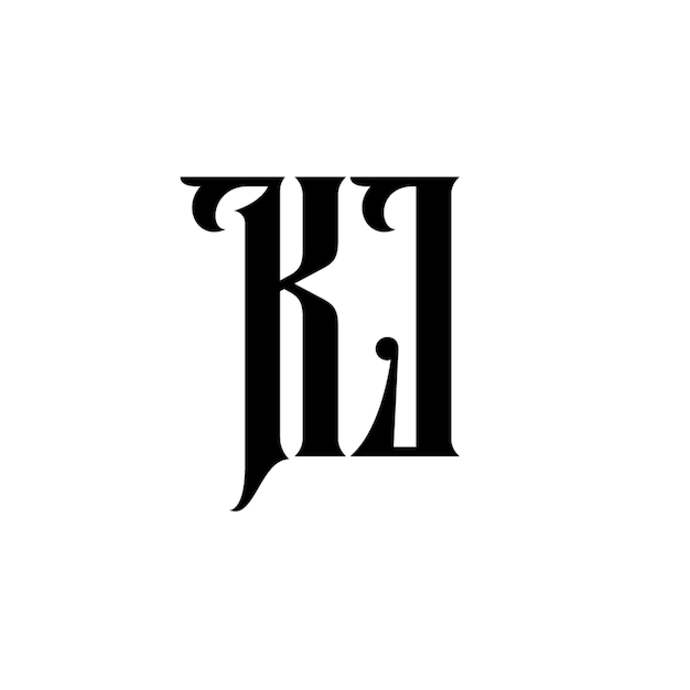 KJ-Monogramm-Logo-Design, Buchstabe, Text, Name, Symbol, monochromes Logo, Alphabet-Zeichen, einfaches Logo