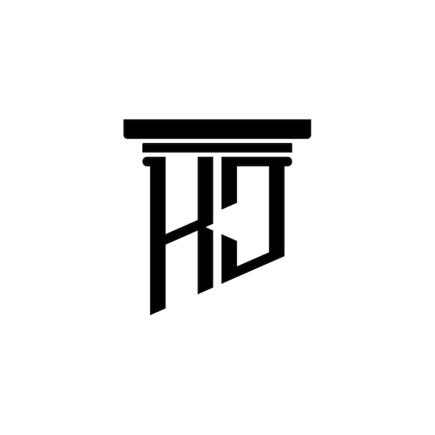 KJ-Monogramm-Logo-Design, Buchstabe, Text, Name, Symbol, monochromes Logo, Alphabet-Zeichen, einfaches Logo