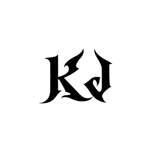 KJ-Monogramm-Logo-Design, Buchstabe, Text, Name, Symbol, monochromes Logo, Alphabet-Zeichen, einfaches Logo