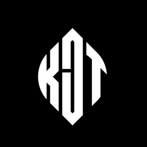 KJT Kreisbuchstaben-Logo-Design mit Kreis- und Ellipseform KJT Ellipse-Buchstaben mit typografischem Stil Die drei Initialen bilden ein Kreis-Logo KJT Circle Emblem Abstract Monogram Buchstaben Mark Vektor