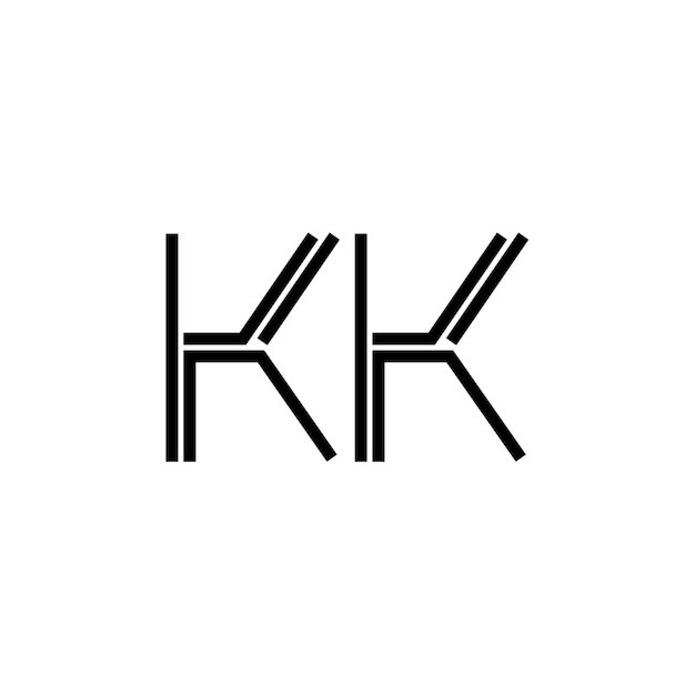 KK-Monogramm-Logo-Design, Buchstabe, Text, Name, Symbol, monochromes Logo, Alphabet-Zeichen, einfaches Logo