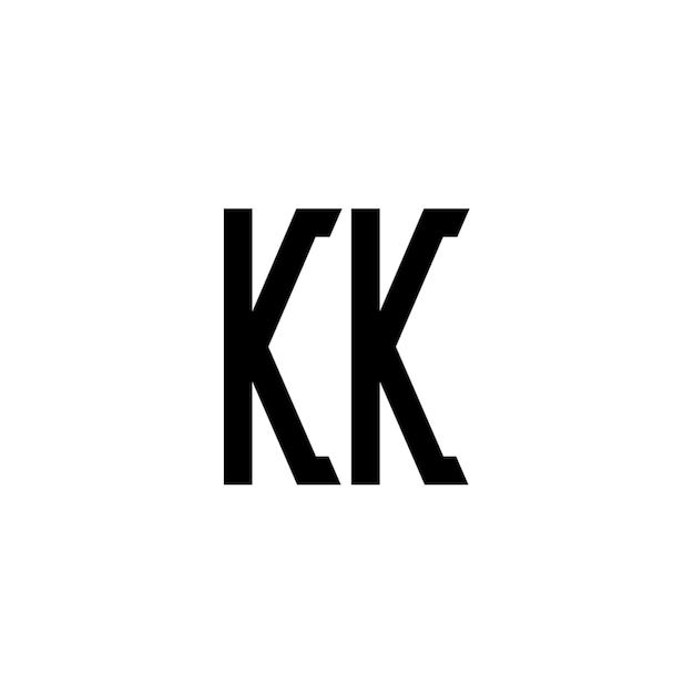 KK-Monogramm-Logo-Design, Buchstabe, Text, Name, Symbol, monochromes Logo, Alphabet-Zeichen, einfaches Logo