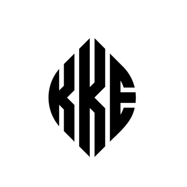 Vektor kke kreisbuchstaben-logo-design mit kreis- und ellipseform kke ellipse-buchstaben mit typografischem stil die drei initialen bilden ein kreis-logo kke kreise-emblem abstract monogramm buchstaben-marke vektor