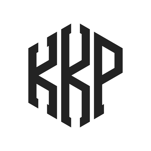KKP-Logo-Design Anfangsbuchstaben KKP-Monogramm-Logo in sechseckiger Form