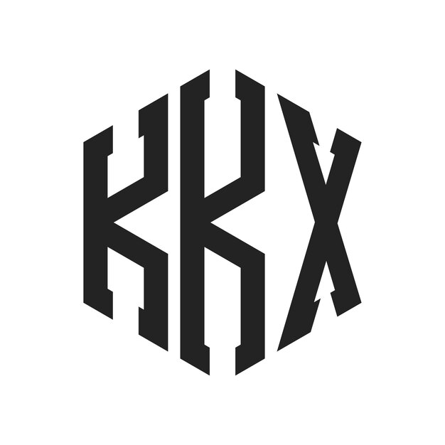 KKX-Logo-Design Anfangsbuchstaben KKX-Monogramm-Logo in sechseckiger Form