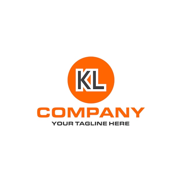 KL-Buchstabe abgerundete Form Logo-Design