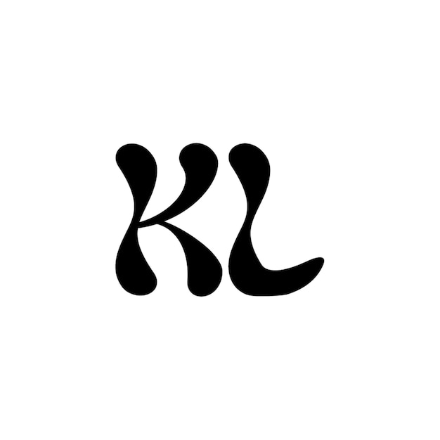 KL-Monogramm-Logo-Design, Buchstabe, Text, Name, Symbol, einfarbig, Logo, Alphabet, Zeichen, einfaches Logo