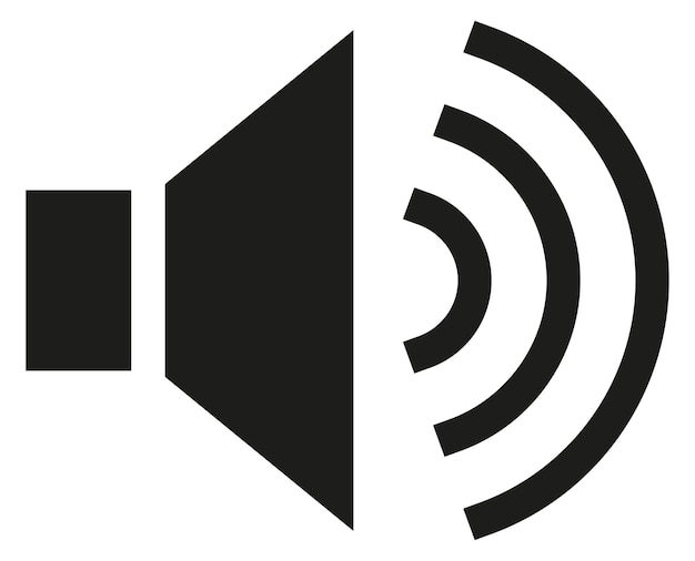 Klangsymbol balck-audio-zeichen sprecher-symbol isoliert auf weißem hintergrund