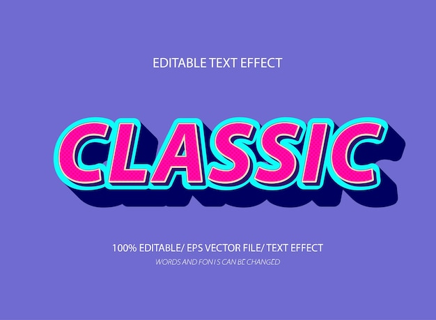 Klassische 3D-bearbeitbare Texteffektvorlage