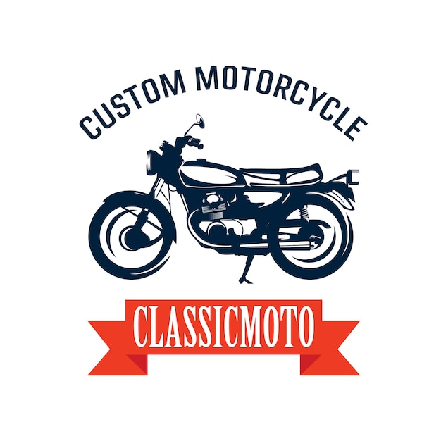 Vektor klassische benutzerdefinierte motorrad logo design-vorlage