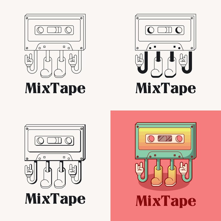 klassische Vintage-Bandkassettenillustration