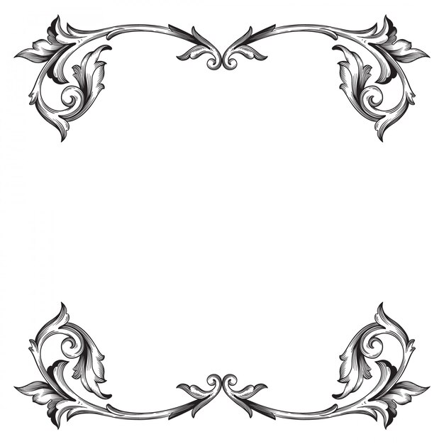 Klassischer Barock des Vintage-Elements. Filigrane Kalligraphie des dekorativen Gestaltungselements.