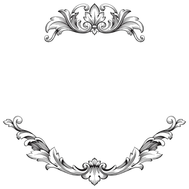 Klassischer Barock des Weinleseelements für Design. Filigrane Kalligraphie des dekorativen Gestaltungselements.