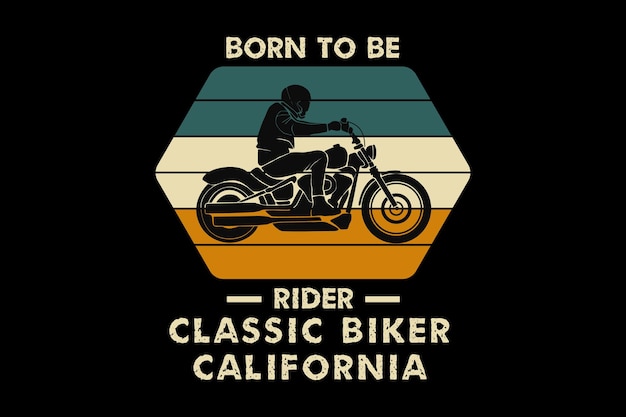 Klassischer biker kalifornien, design schlick retro-stil