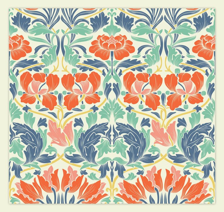 Klassischer Blumenmusterhintergrund Free Vector