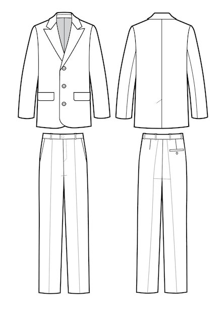 Vektor klassischer business-anzug für herren. jacke und hose. uniform. vektor-illustration