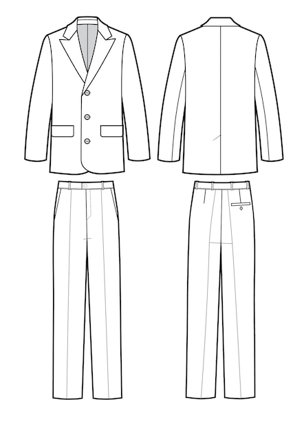 Klassischer business-anzug für herren. jacke und hose. uniform. vektor-illustration