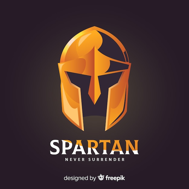 Klassischer spartanischer helm mit farbverlauf