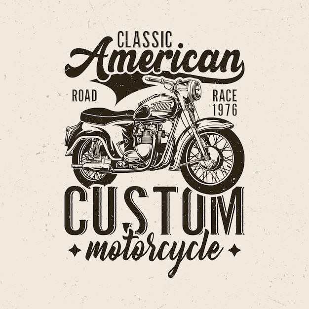 Vektor klassisches amerikanisches custom-motorrad