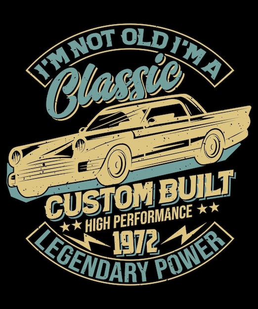 Vektor klassisches auto t-shirt design