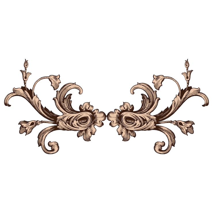 Vektor klassisches barock-set von vintage-elementen für design. filigrane kalligraphie des dekorativen gestaltungselements.