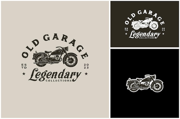 Klassisches deutsches wehrmacht-militärmotorrad aus dem ersten weltkrieg für vintage garage biker club retro-logo