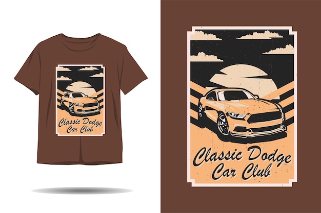 Klassisches dodge car club vintage illustration t-shirt design