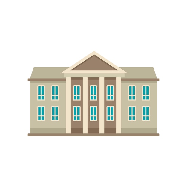 Vektor klassisches gerichtsgebäude-symbol flache illustration des klassischen gerichtsgebäude-vektorsymbols für webdesign