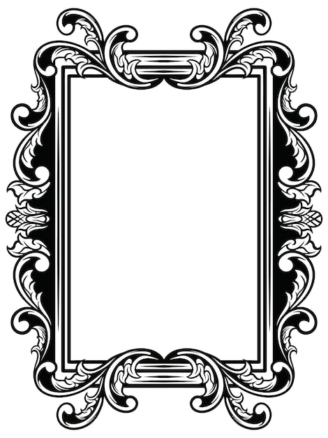 Klassisches graviertes Rahmendesign für die Hochzeit