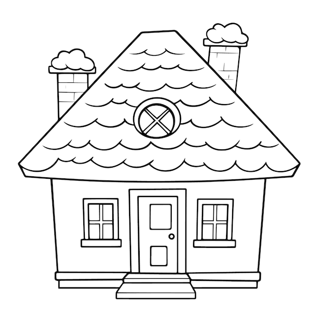 Vektor klassisches hausumriss-symbol im vektorformat für immobilienentwürfe