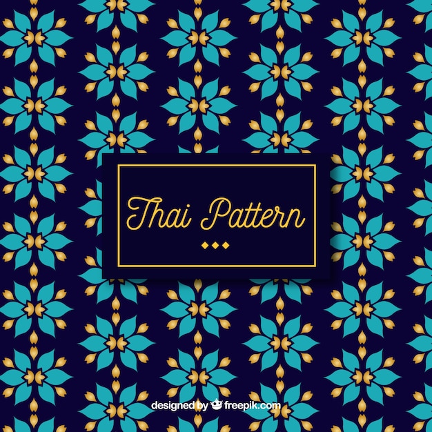 Klassisches thailändisches muster mit flachem design