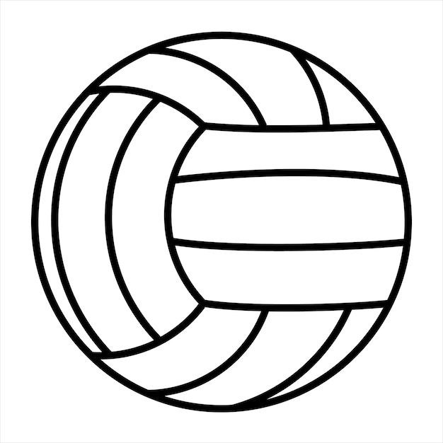 Klassisches volleyball-ballelement einfacher linienstil