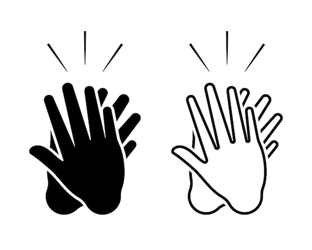 Klatschende Hände, Geste, Vektorillustration, Symbol „High Five“, applaudieren, gratulieren, unterstützen die Körpersprache
