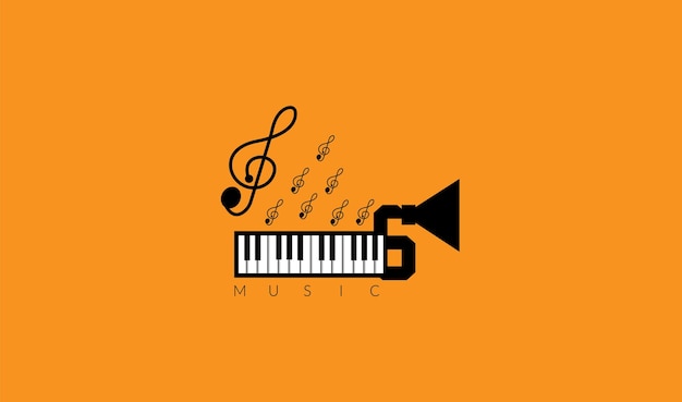 Vektor klavierklaviatur-logo musik-design-vorlage