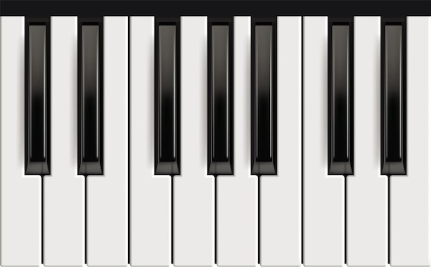 Klaviertasten. Realistisches Musikinstrument